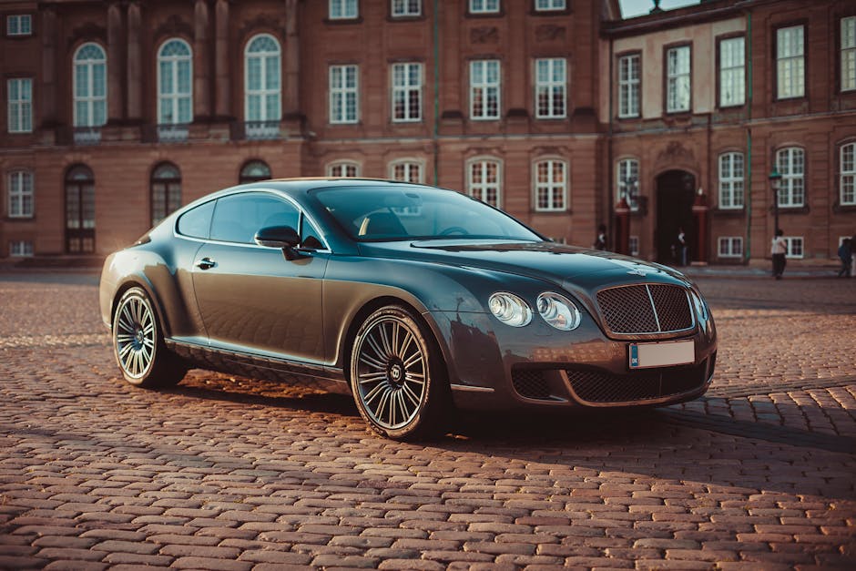 Elegant Bentley Continental GT on cobblestone street
